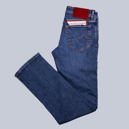 Washed Blue Denim Slim Fit Jeans