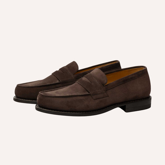 Brown Suede Rubber Sole Adonis Loafers