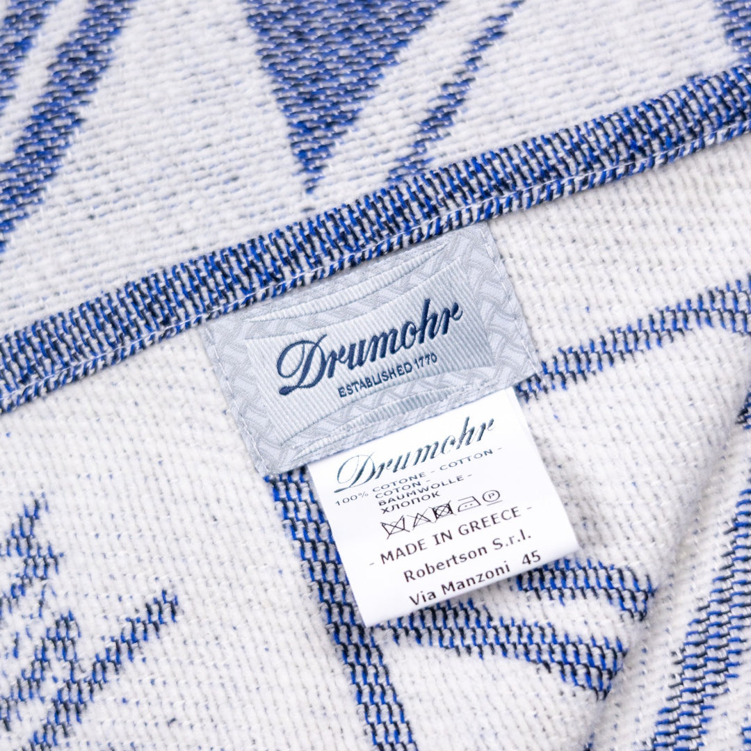 Navy & White Patterned Beach Towel