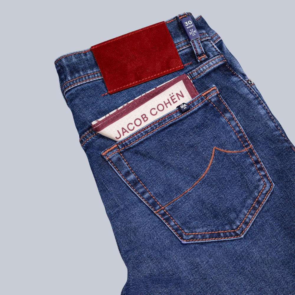 Washed Blue Denim Slim Fit Jeans