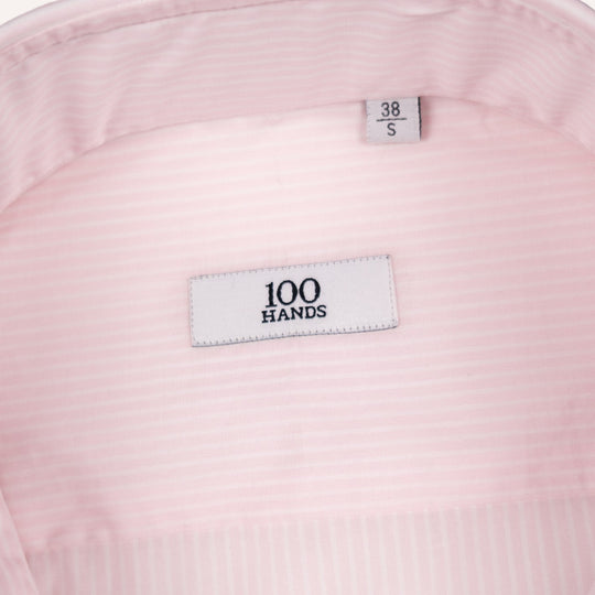 Pink & White Striped Cutaway Cotton Poplin Shirt