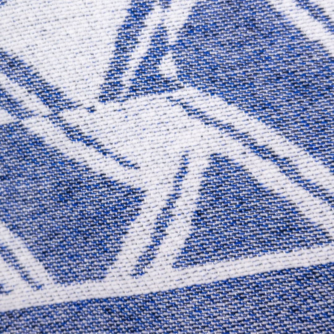 Navy & White Patterned Beach Towel