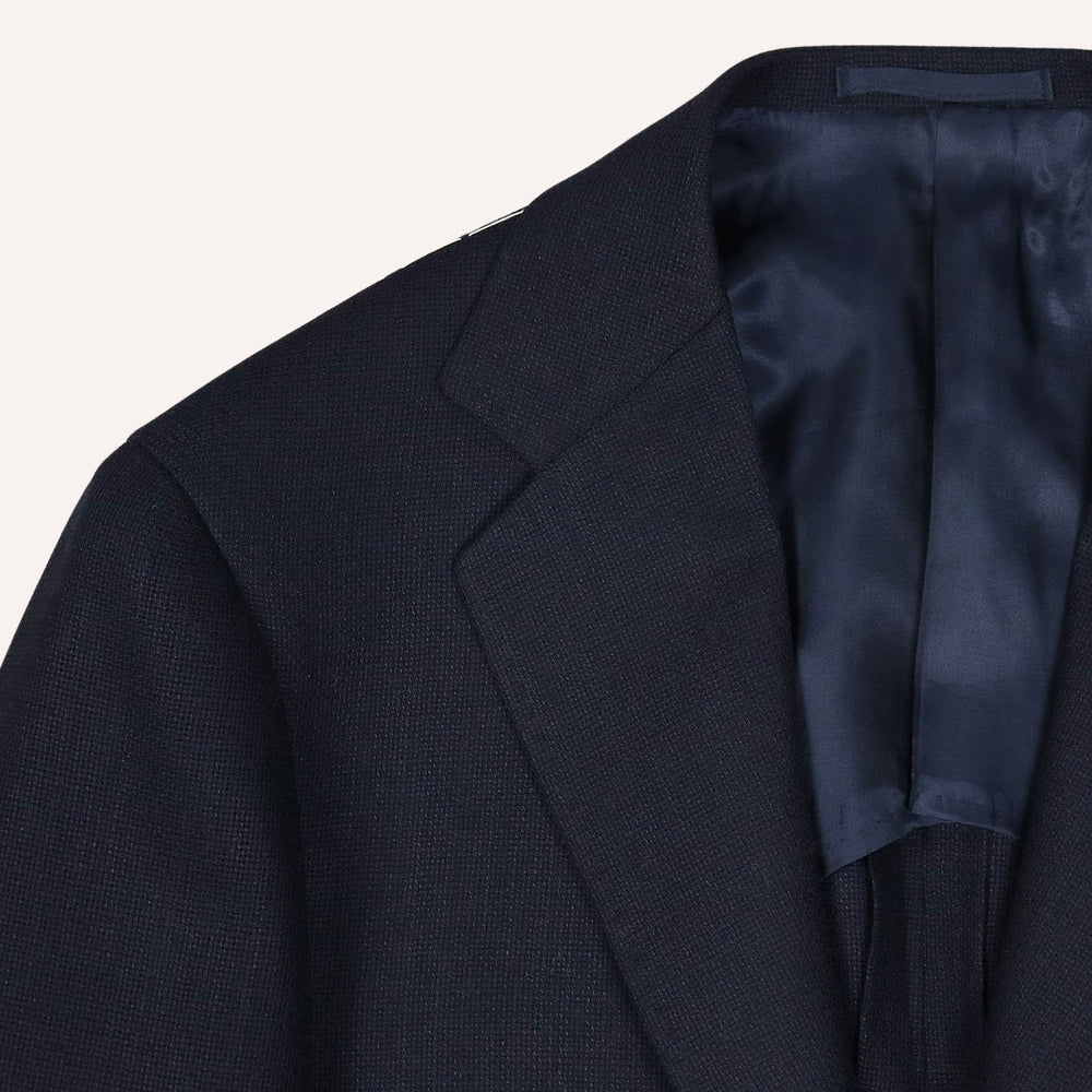 Navy Wool Summer Balloon Blazer