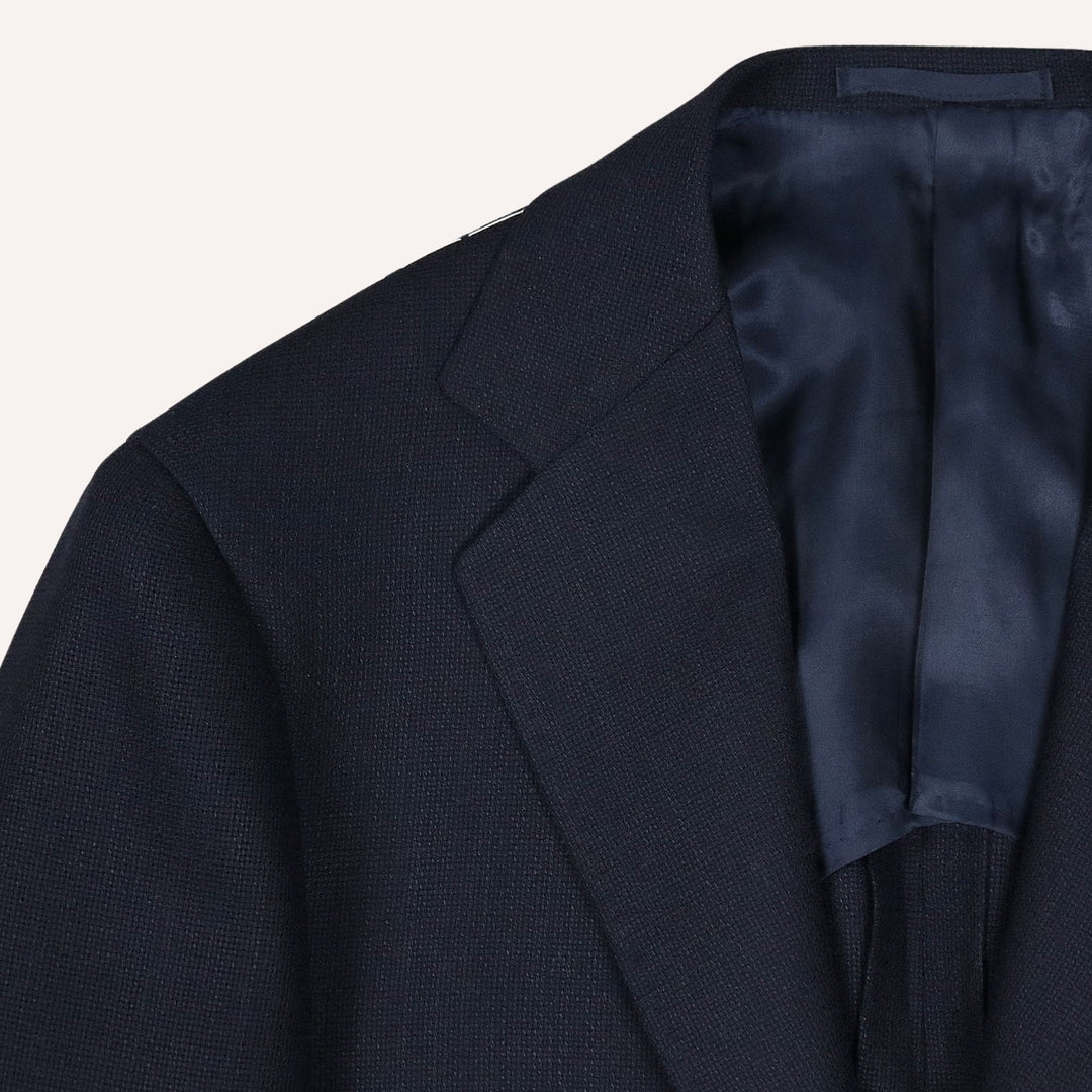 Navy Wool Summer Balloon Blazer