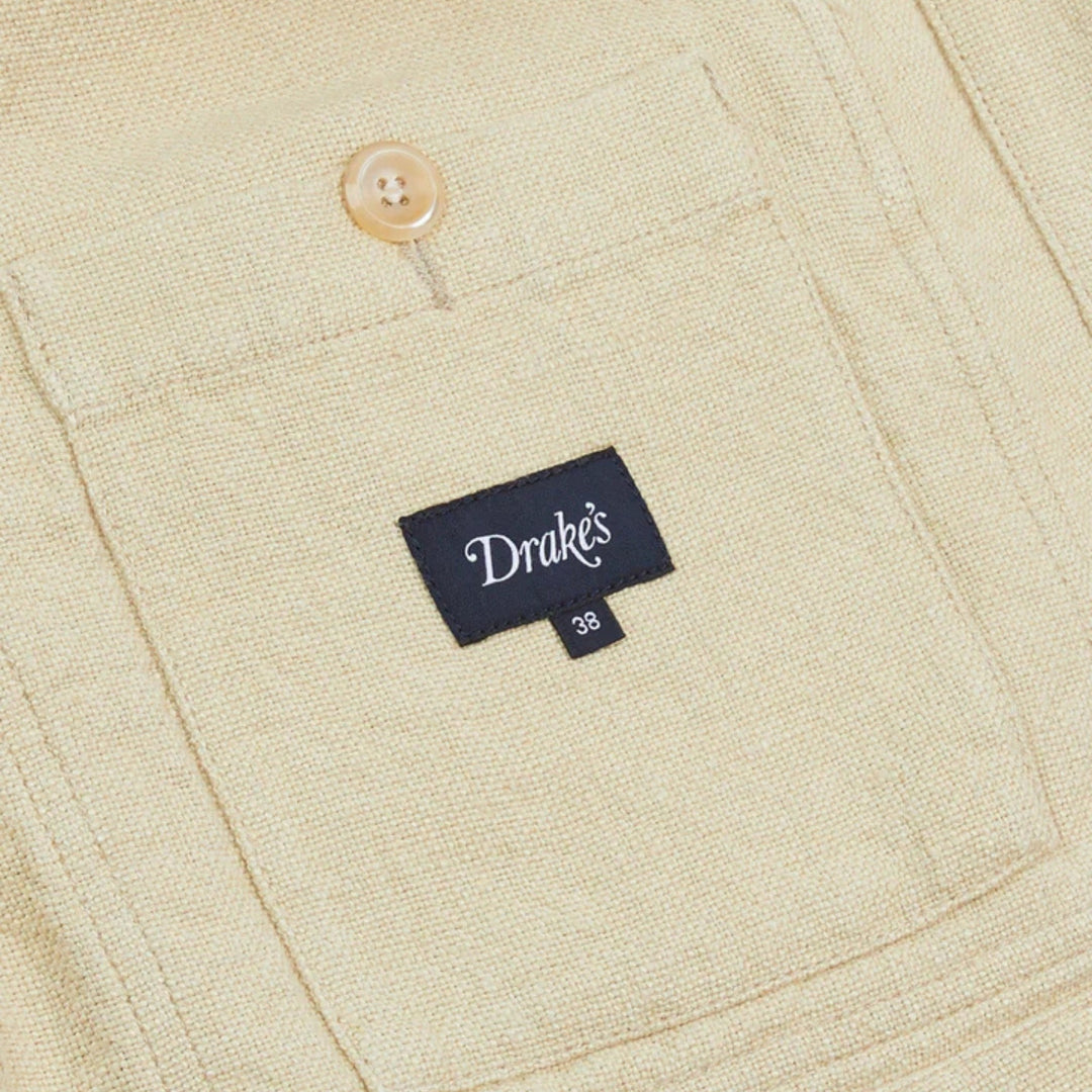 Ecru Linen Five-Pocket Chore Jacket