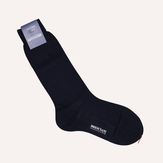 Navy Wool Blend Ankle Length Socks