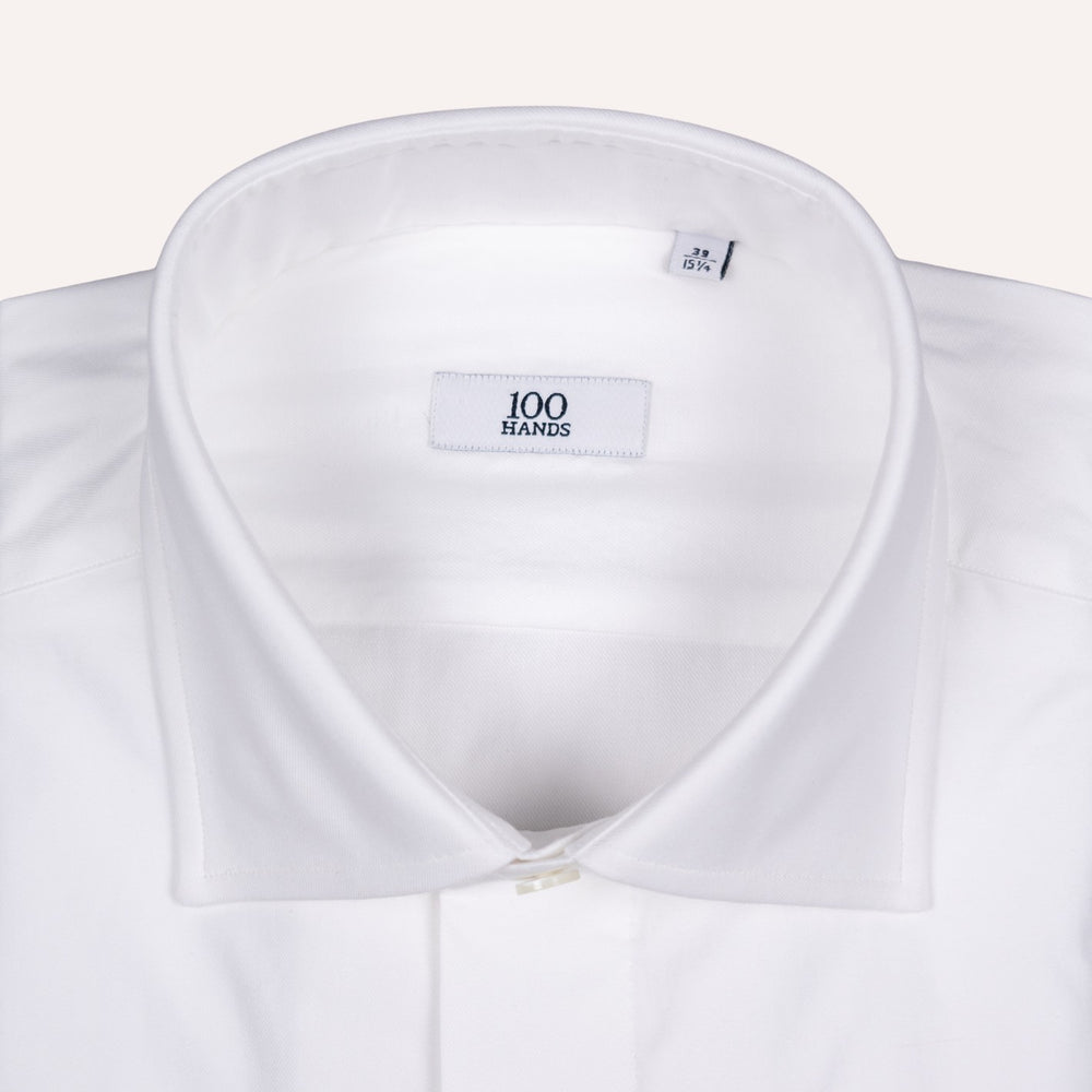 White Cutaway Cotton Poplin Shirt