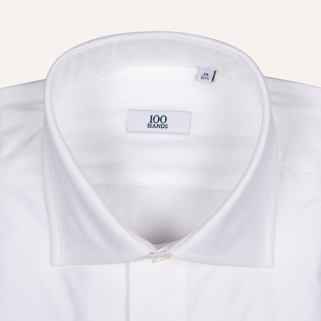 White Cutaway Cotton Poplin Shirt