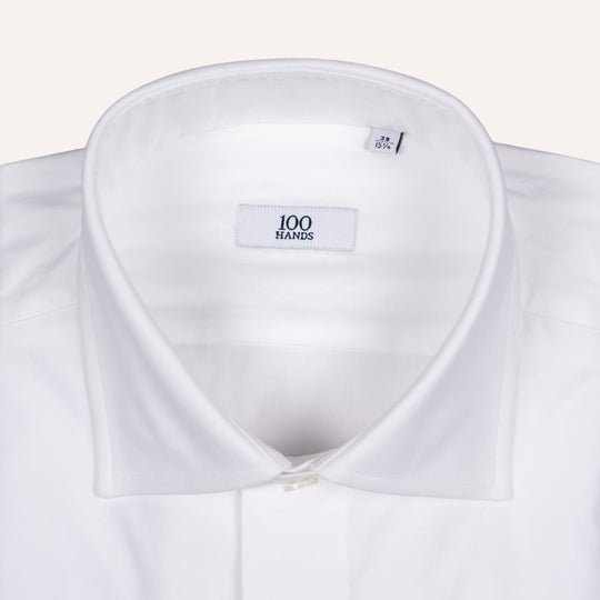 White Cutaway Cotton Poplin Shirt