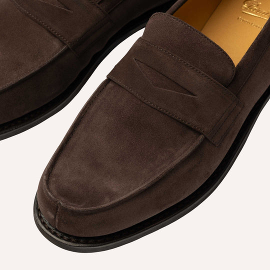 Brown Suede Rubber Sole Adonis Loafers