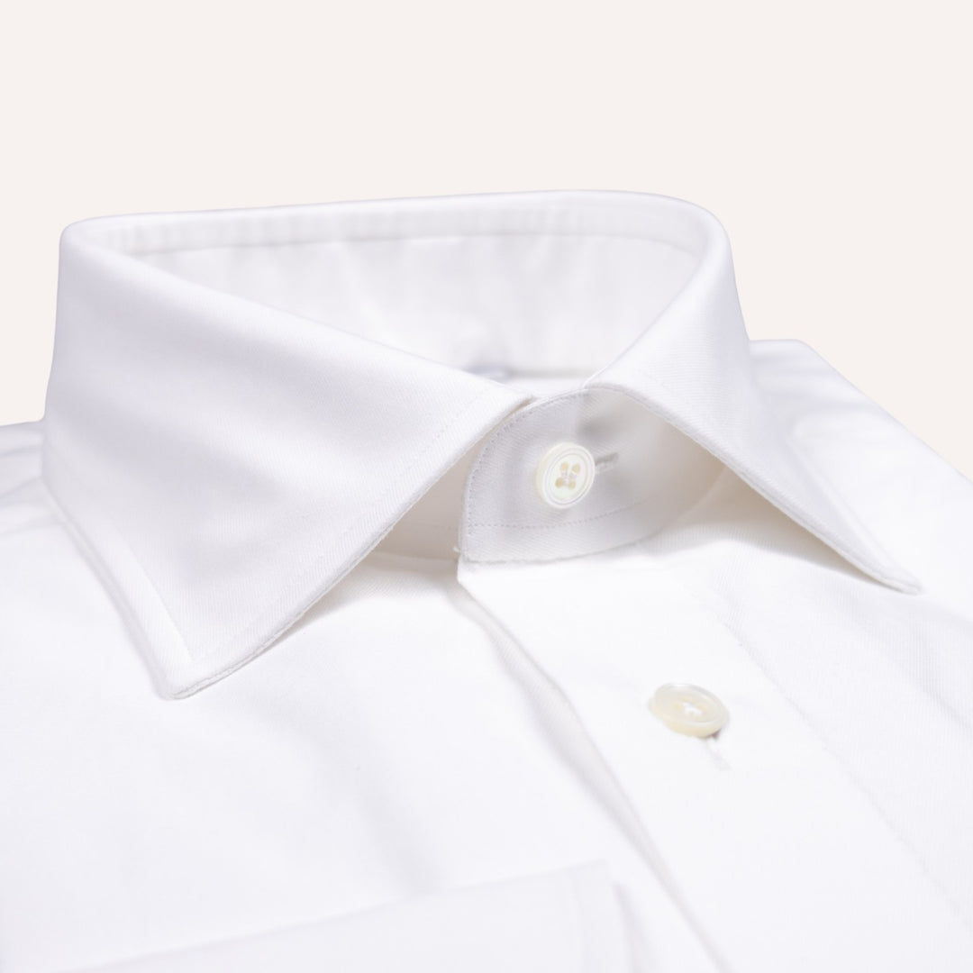White Cutaway Cotton Poplin Shirt