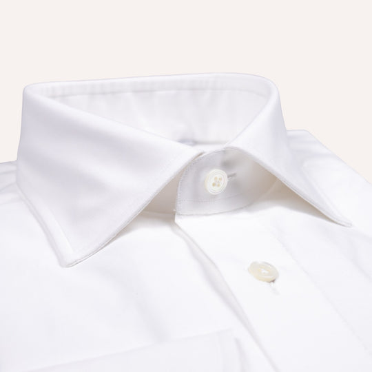 White Cutaway Cotton Poplin Shirt