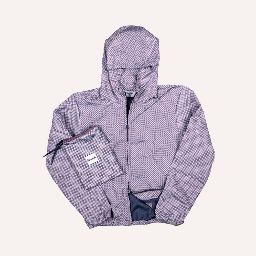 Eggplant Purple Patterned Windbreaker Jacket