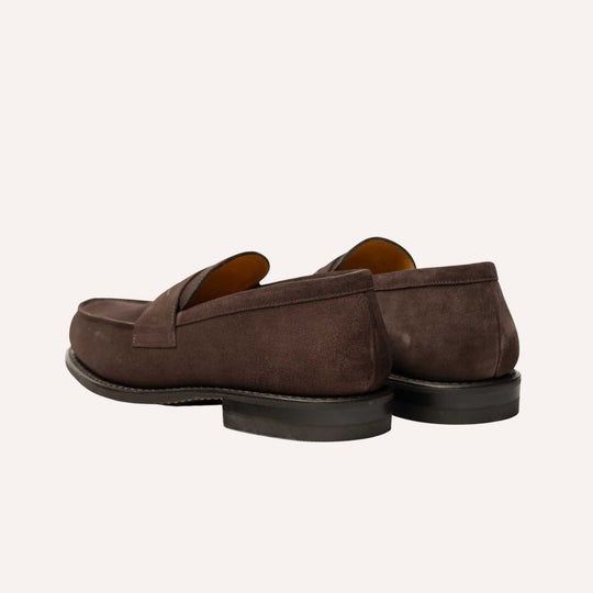 Brown Suede Rubber Sole Adonis Loafers