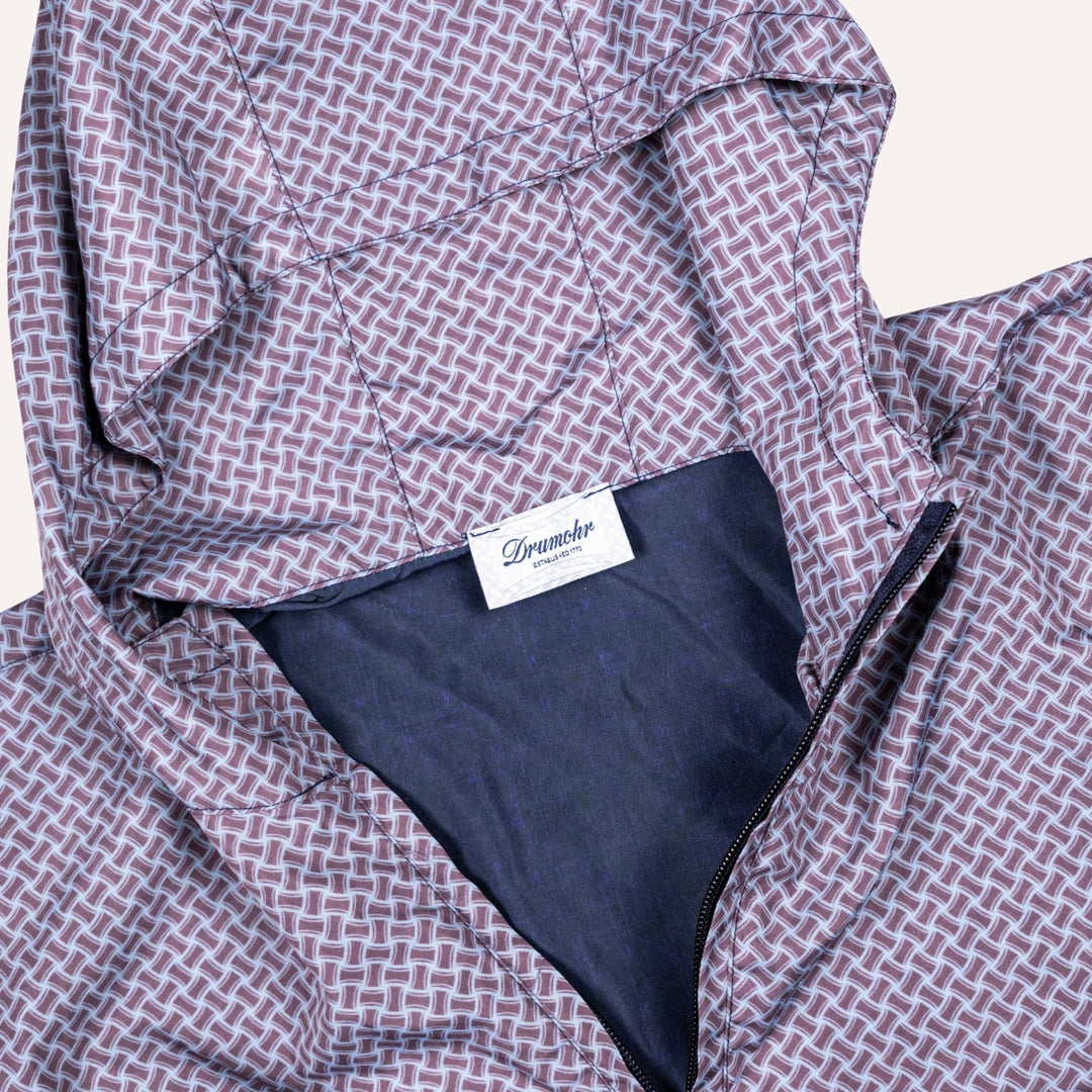 Eggplant Purple Patterned Windbreaker Jacket