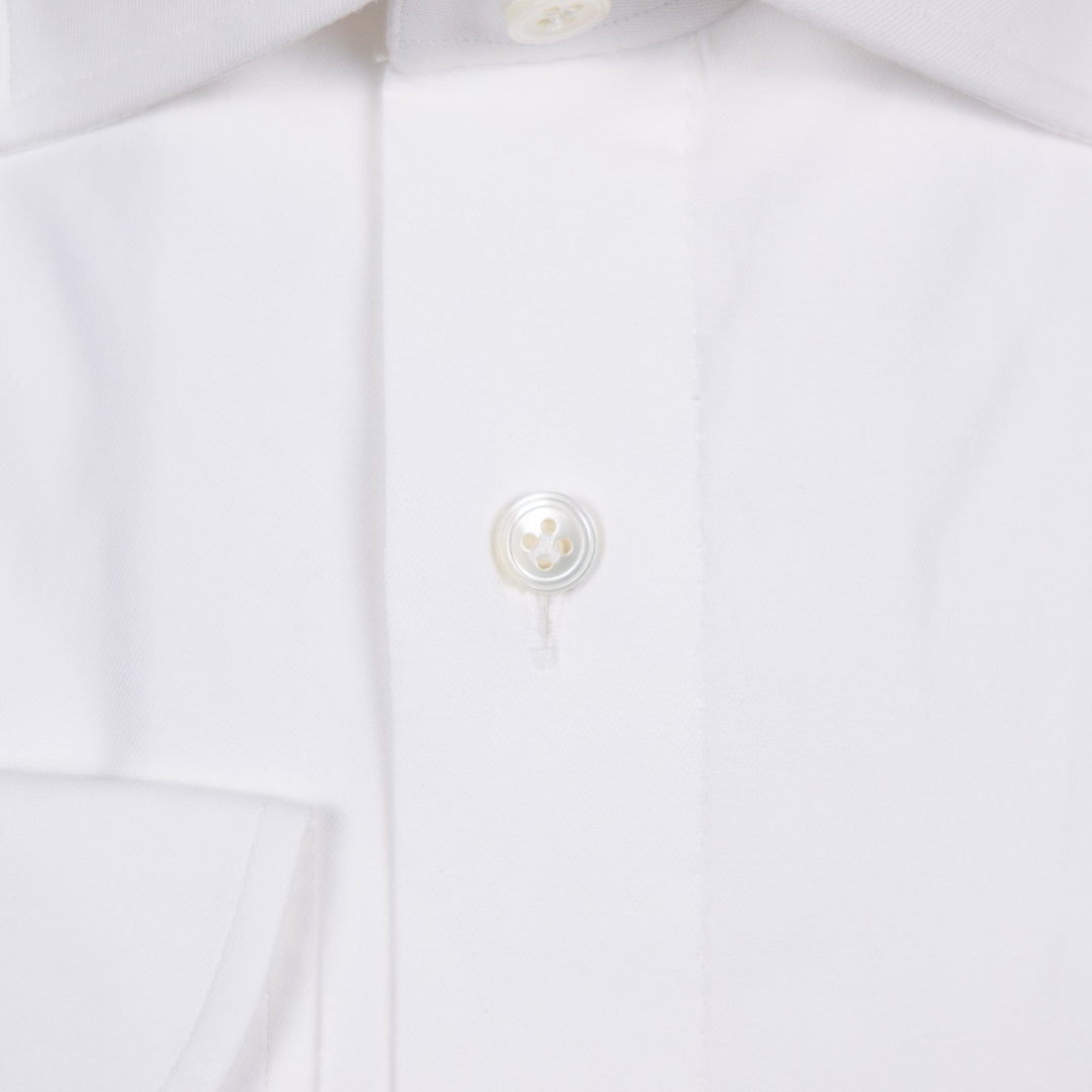 White Cutaway Cotton Poplin Shirt