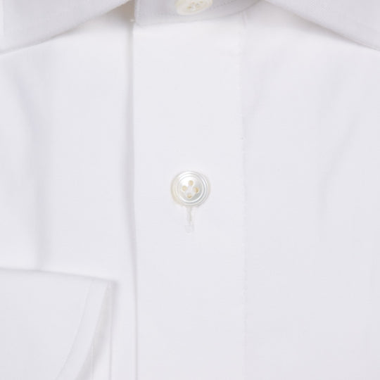 White Cutaway Cotton Poplin Shirt