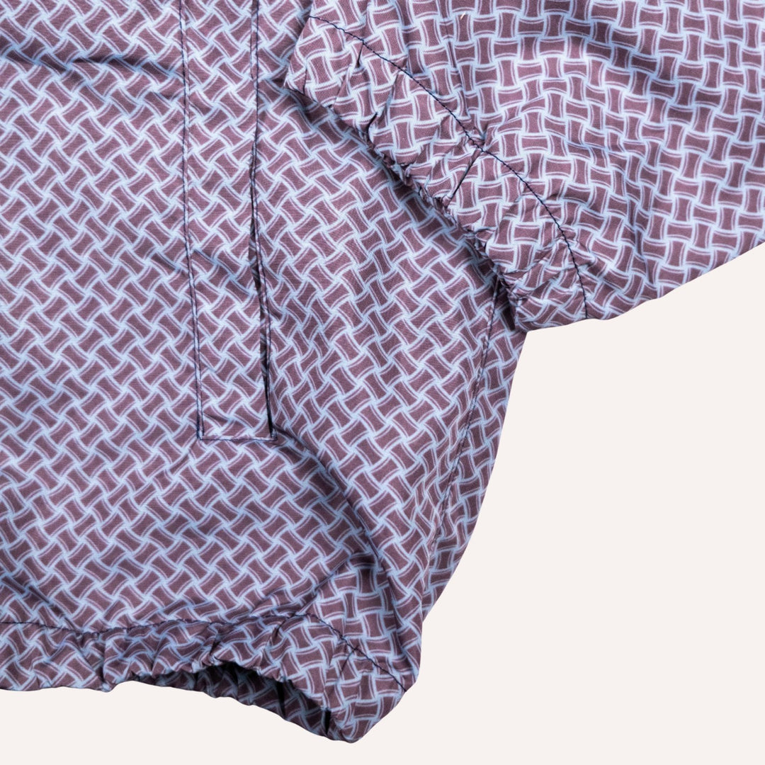 Eggplant Purple Patterned Windbreaker Jacket