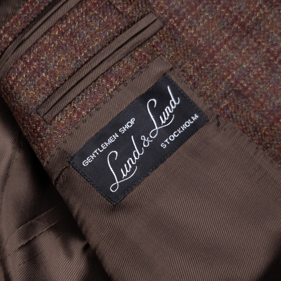 Virgin Wool Brown Multi Color Check Blazer