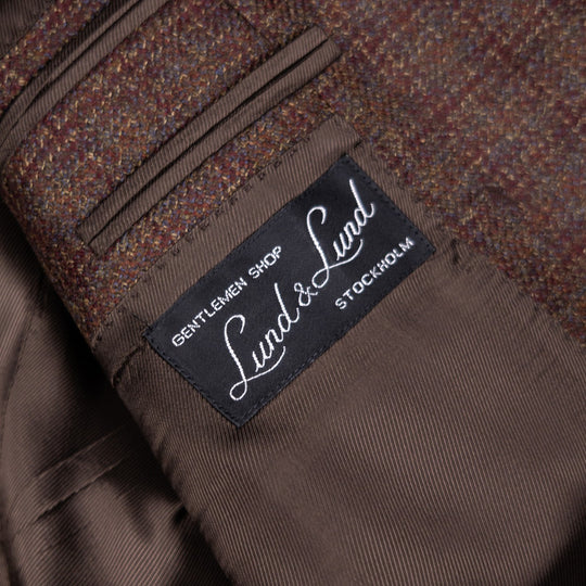 Virgin Wool Brown Multi Color Check Blazer
