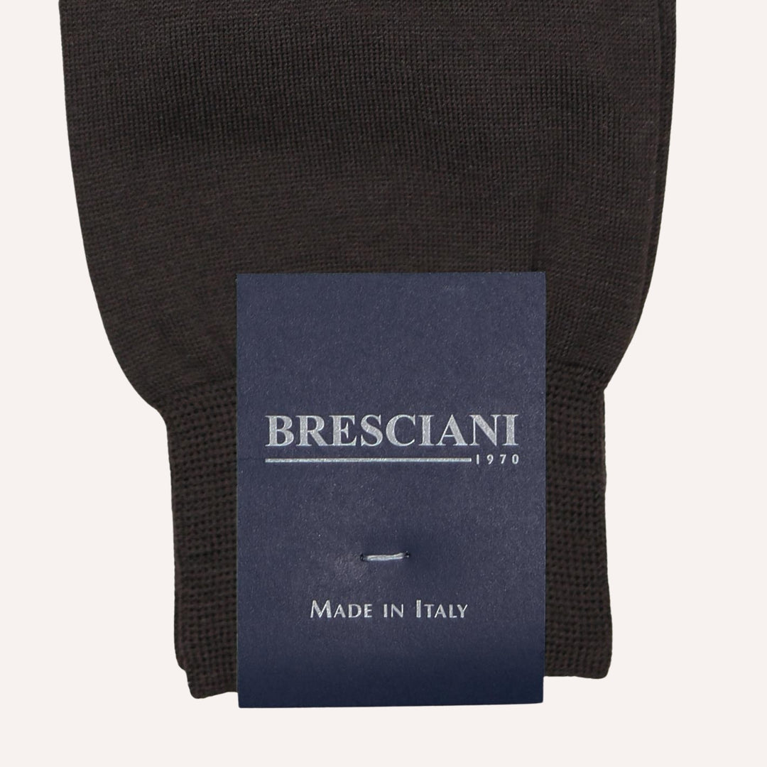 Brown Wool Blend Over The Calf Socks