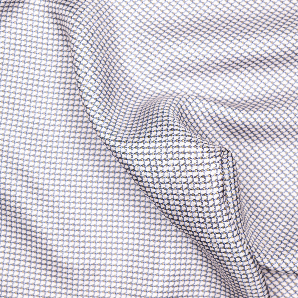 Sand Light Blue Yellow Geometric Silk Foulard