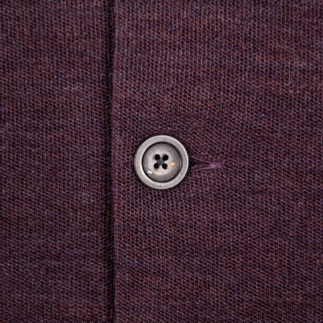 Maroon Melange Wool Jersey Mandarin Nehru Jacket