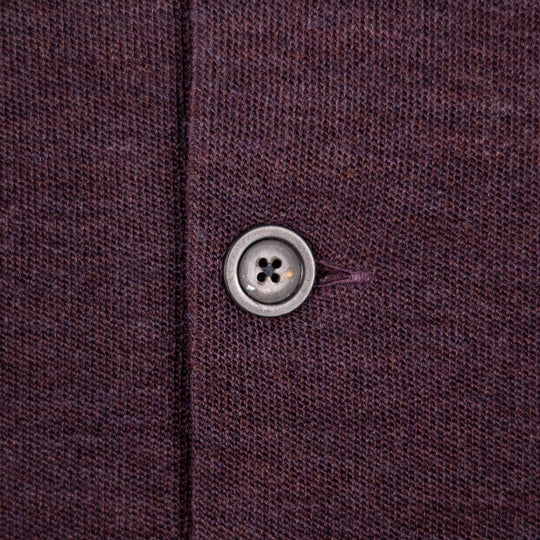Maroon Melange Wool Jersey Mandarin Nehru Jacket