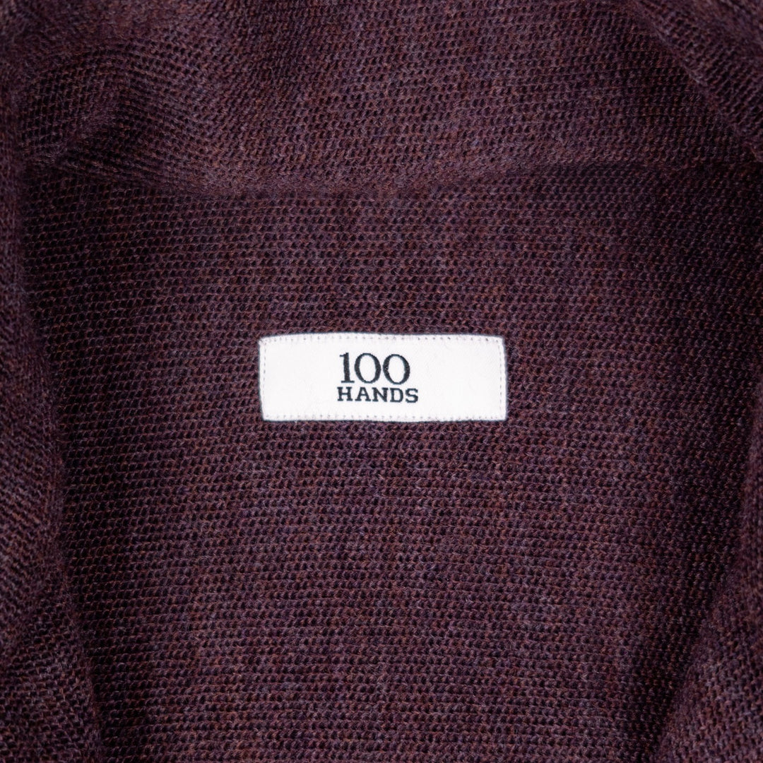 Maroon Melange Wool Jersey Mandarin Nehru Jacket