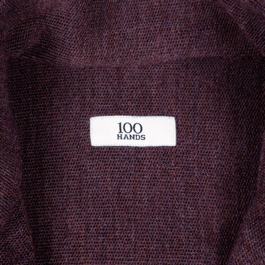 Maroon Melange Wool Jersey Mandarin Nehru Jacket