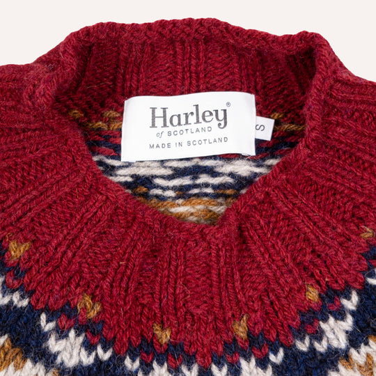 Navy Fair Isle Lambswool Crewneck Sweater
