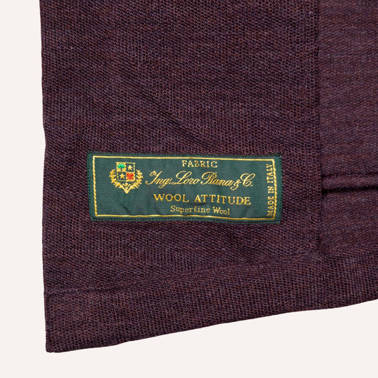 Maroon Melange Wool Jersey Mandarin Nehru Jacket