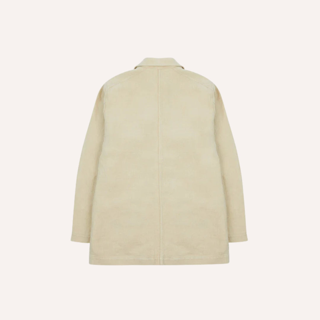 Ecru Linen Five-Pocket Chore Jacket