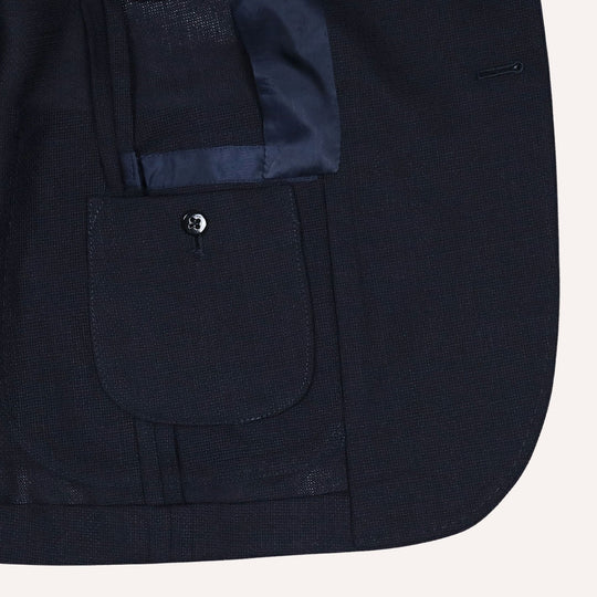 Navy Wool Summer Balloon Blazer