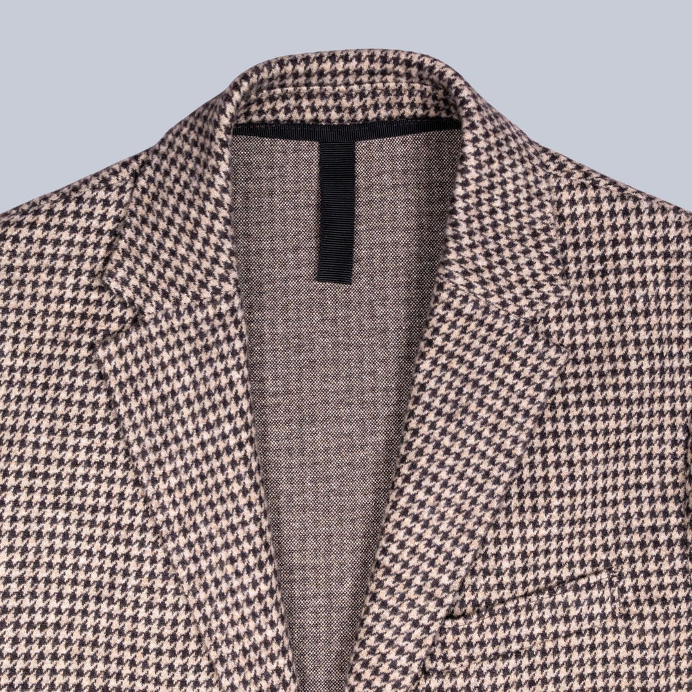 Beige Houndstooth Blazer