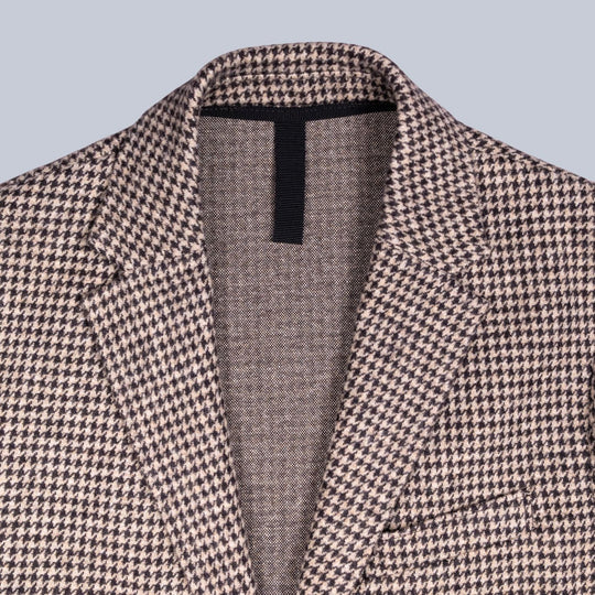 Beige Houndstooth Blazer