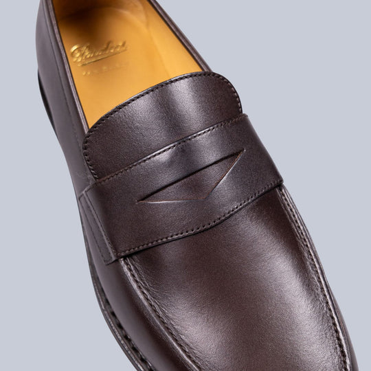 Brown Leather Rubber Sole Adonis Loafers