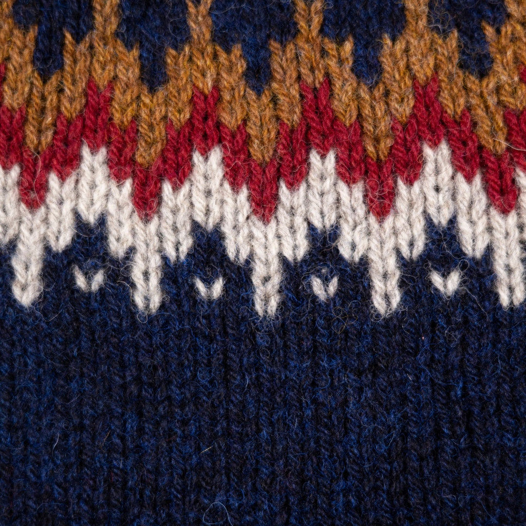 Navy Fair Isle Lambswool Crewneck Sweater