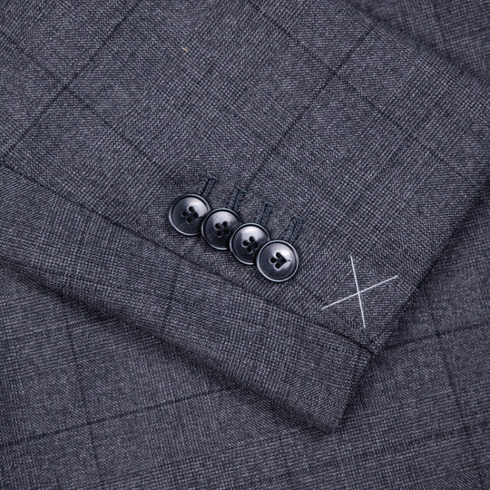 Grey Checked Double Breasted Suit