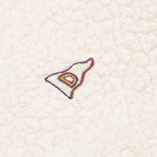 Ecru Boucle Wool Zip Fleece Jacket