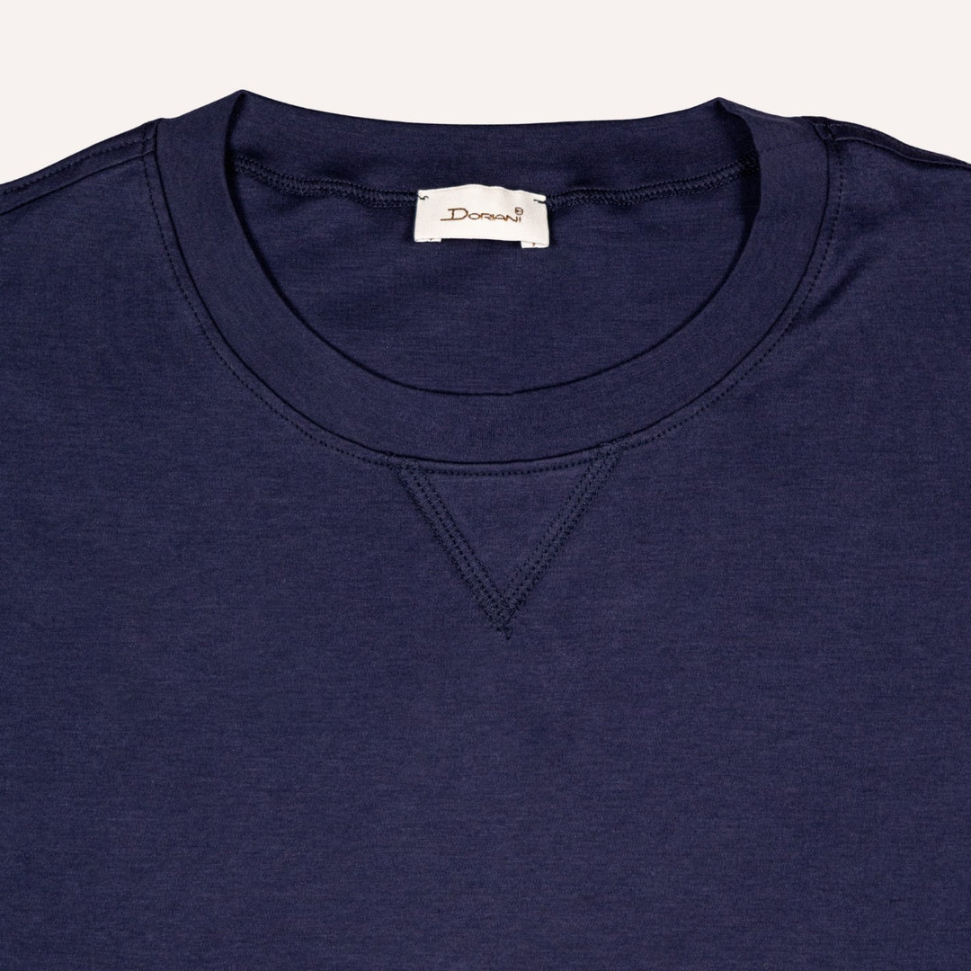 Navy Crewneck Cotton Modal T-shirt