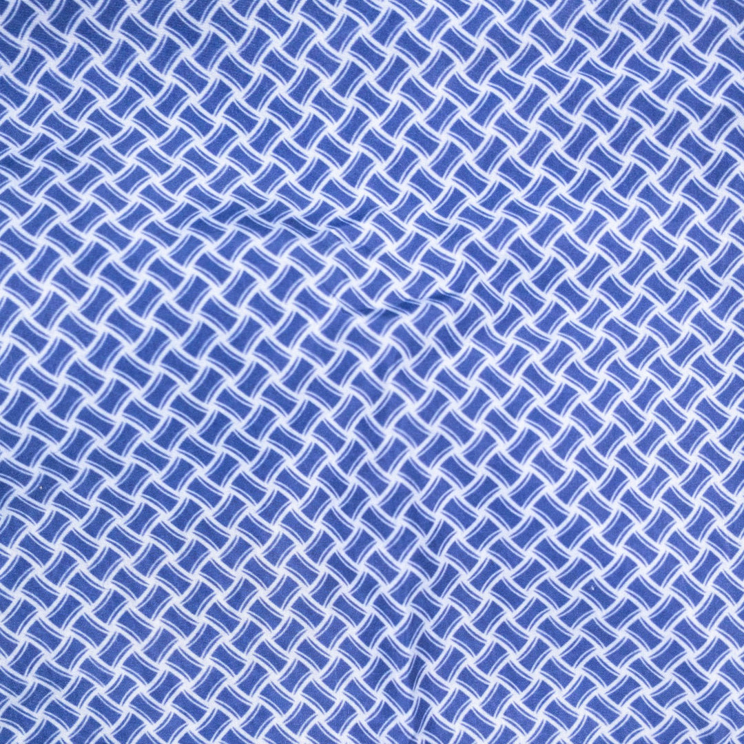 Navy Blue Patterned Windbreaker Jacket