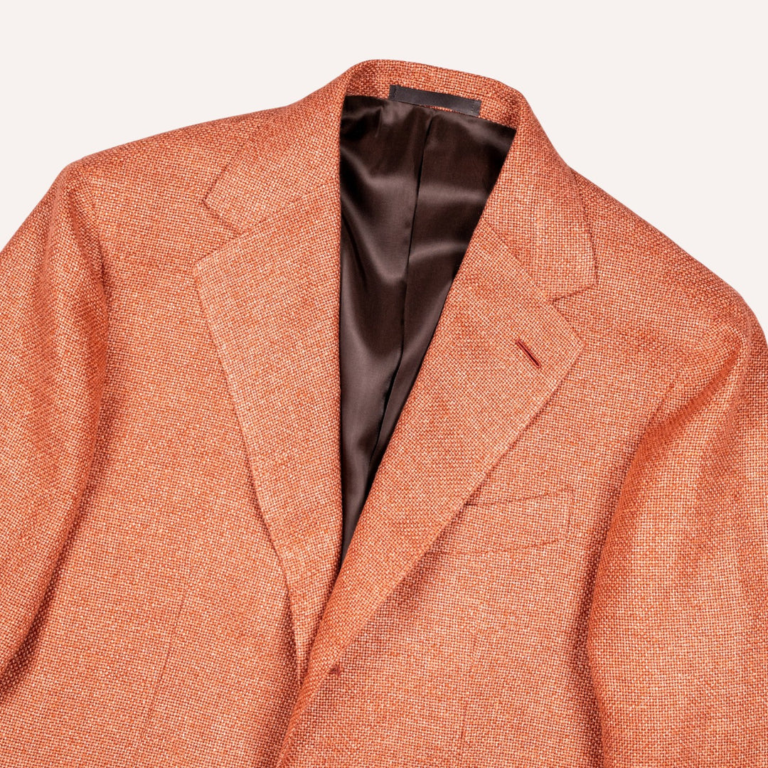 Terracotta Basket Weave Hemp Wool Blazer