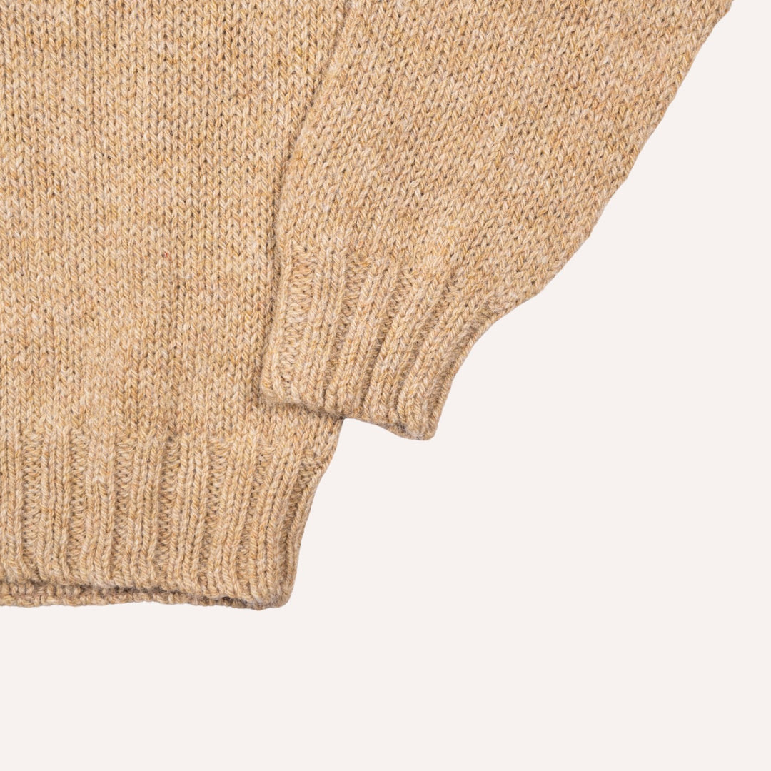 Beige Fair Isle Lambswool Crewneck Sweater