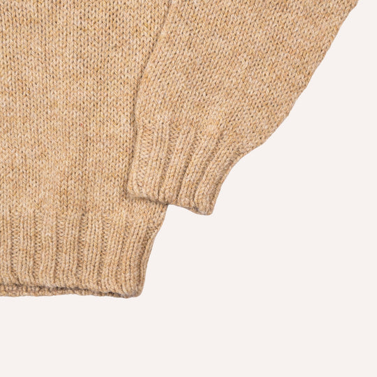Beige Fair Isle Lambswool Crewneck Sweater