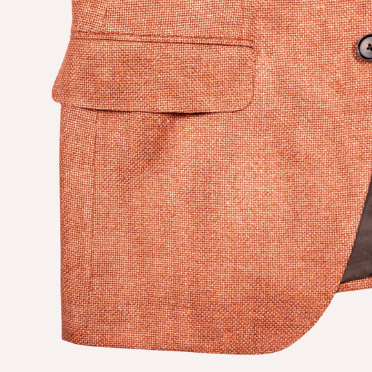Terracotta Basket Weave Hemp Wool Blazer