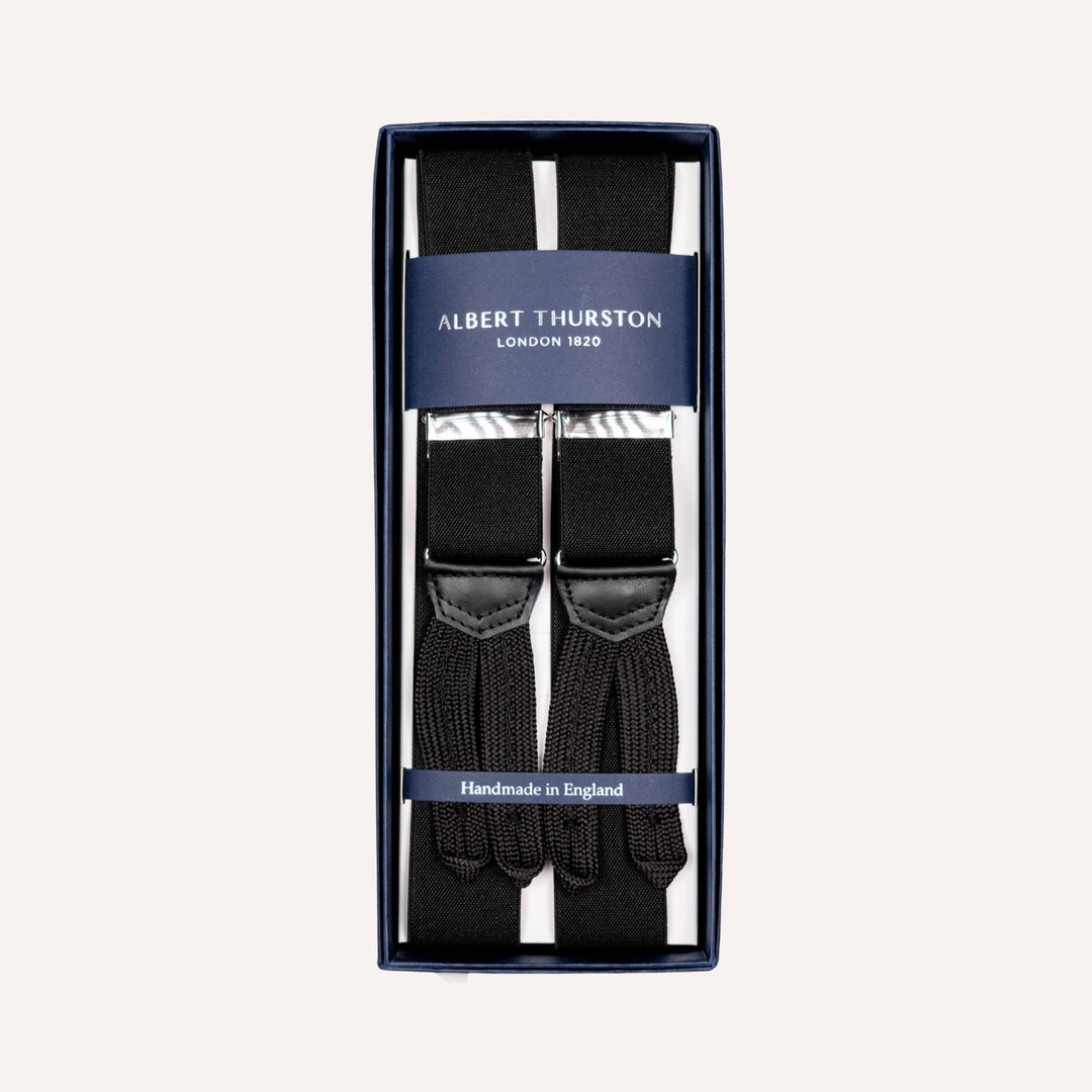 Black Silver Elastic 35 mm Braces