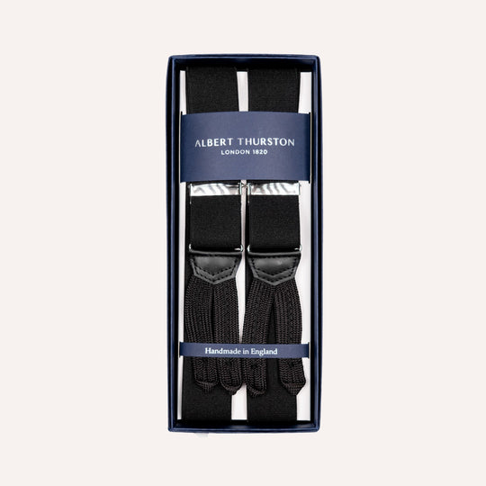 Black Silver Elastic 35 mm Braces
