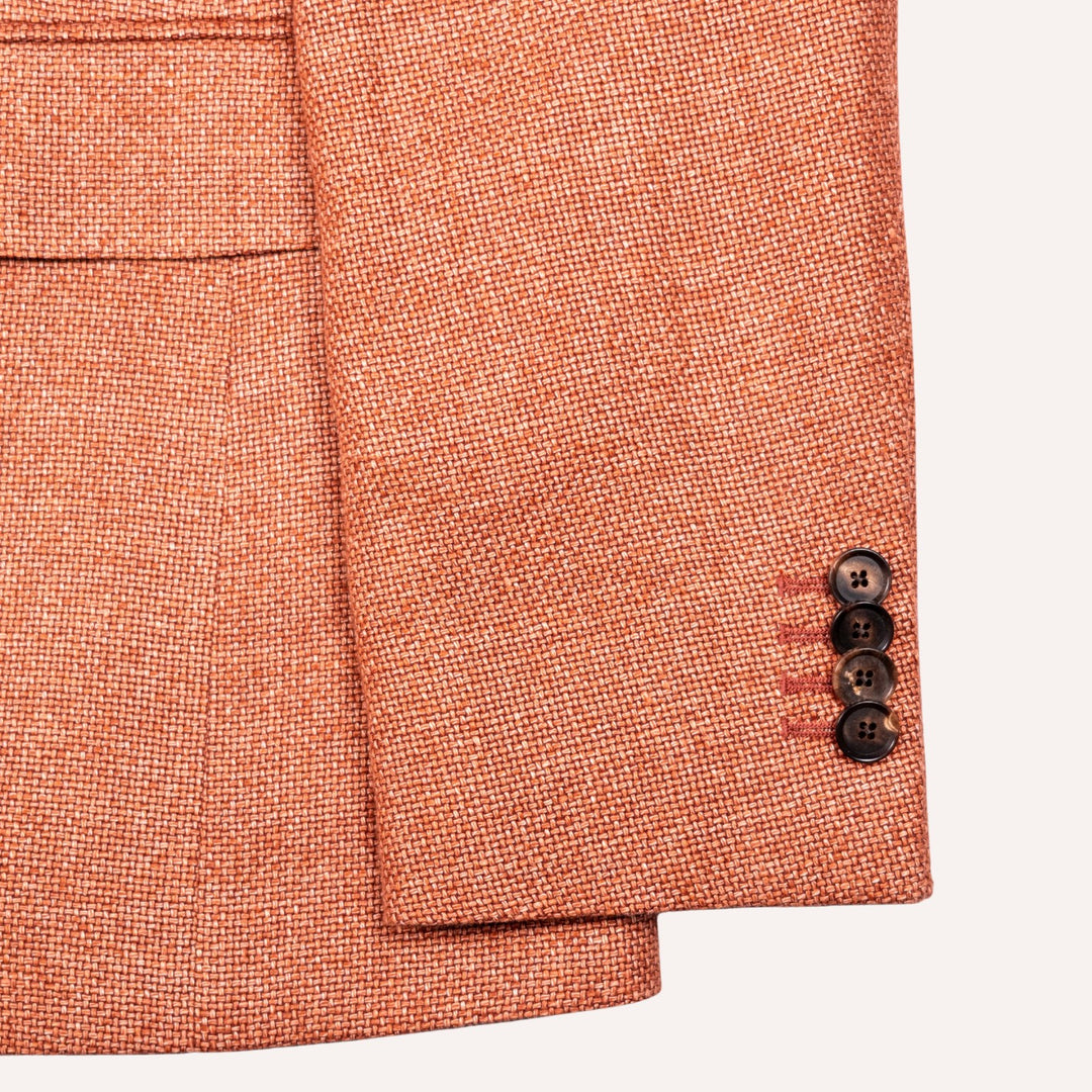 Terracotta Basket Weave Hemp Wool Blazer