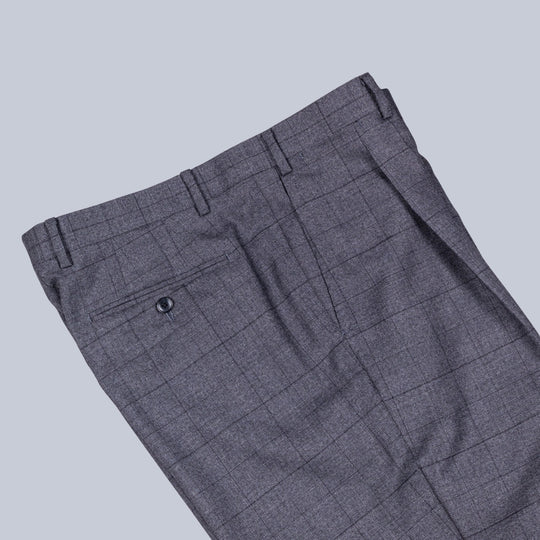 Grey Checked Double Breasted Suit